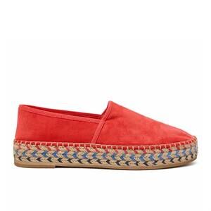 NEW SANTONI women's suede platform espadrille in orange